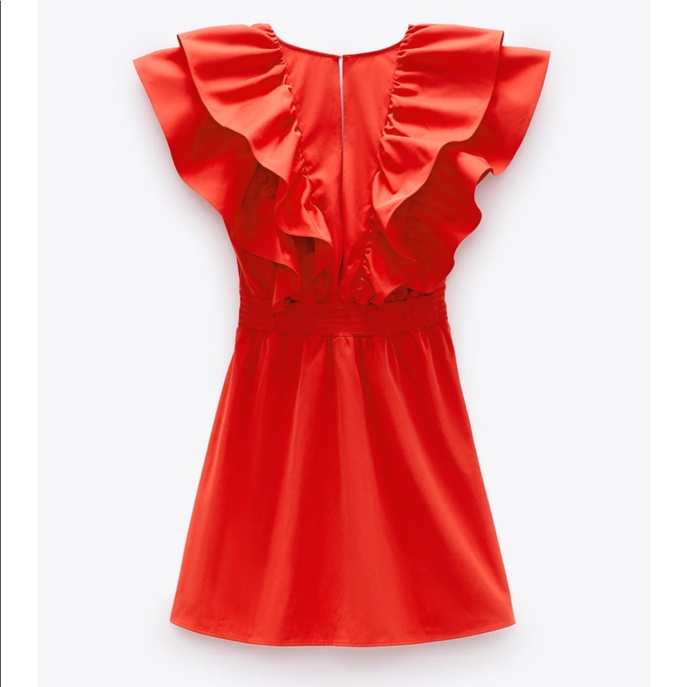 ZARA RUFFLED MINI DRESS - Picture 6 of 7